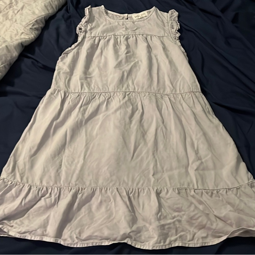 Ruffle sleeve Tencel Mini Bella Dahl size small dress in Salt Spray Wash